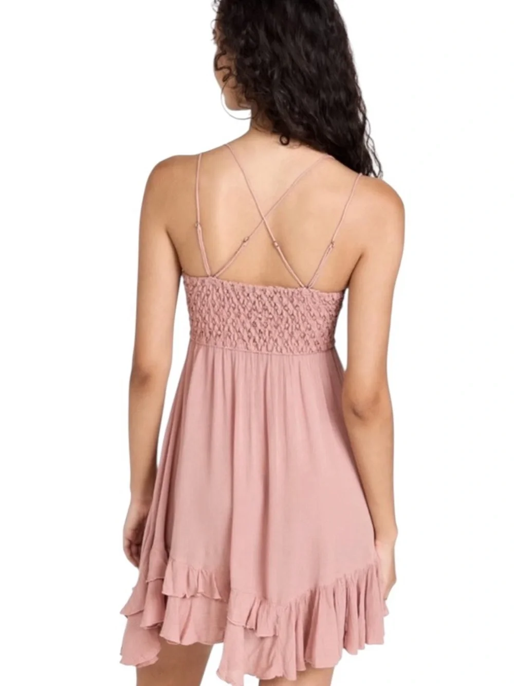 Free People FP One Women’s Adella Slip Lace Mini Dress In Rose Pink Size Small